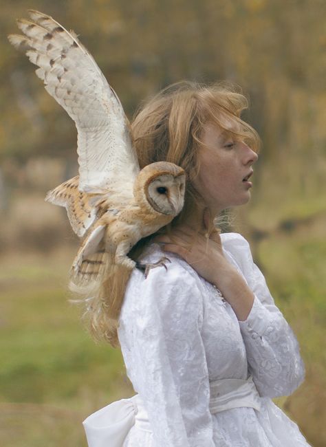 Untitled by Katerina Plotnikova on 500px Twisted Fairytales, Surreal Portrait, Woman In White, Fantasy Photography, Photographs Of People, Barn Owl, 인물 사진, Photo Reference, Animals Wild