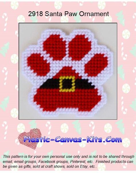 Perler Christmas, Diy Christmas Crafts To Sell, Paw Ornament, Canvas Ornaments, Holiday Canvas, Plastic Canvas Coasters, Plastic Canvas Ornaments, Paw Pattern, Fun Ornaments