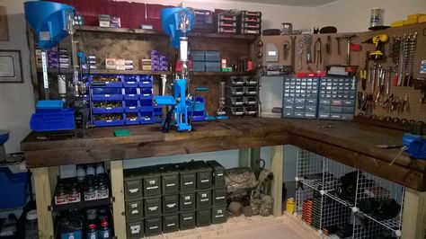 Official Reloading Bench Picture Thread - Now with 100% more Pictures! - Page 72 - AR15.COM Gunsmithing Bench, Dillon Reloading, Reloading Table, Reloading Room, Reloading Bench, Ar Platform, Hunting Room, Bench Ideas, Safe Room