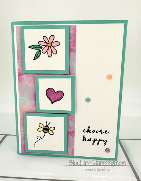 Stampin Up Choose Happy Stamp Set, Stampin Up Choose Happy Cards, Choose Happy Stampin Up Cards, Stampin Up Choose Happy, Happy 2024, Catalog Ideas, Papercrafting Ideas, Cards To Make, Bee Cards