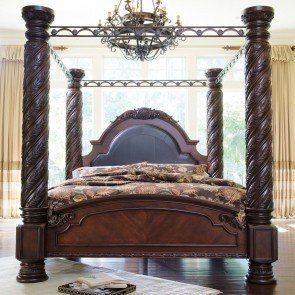 North Shore Canopy Bed North Shore Bedroom Set, Ashley Bedroom Furniture Sets, Shop Canopy, Ashley Furniture Bedroom, Canopy Bedroom Sets, Ashley Bedroom, Coquette Bedroom, King Poster Bed, Bed Canopies