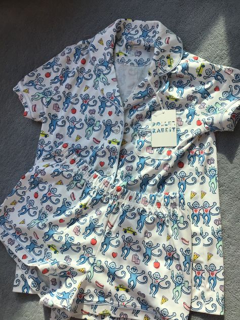 Cute Roller Rabbit Pjs, New York Roller Rabbit Pjs, Roller Rabbit Pyjamas, Roller Rabbit Pajamas Aesthetic, Preppy Pyjamas, Roller Rabbit Aesthetic, Pjs Preppy, Monkey Pjs, Roller Rabbit Pjs