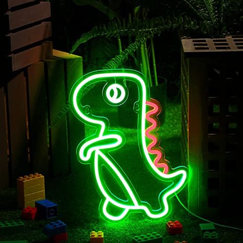 Dinosaur Neon Sign for Kids Room Decor Dinosaur Theme Neon Wall Sign Dinosaur LED Light USB Operated Night for Bedroom Party Hanging Decor Birthday Gift Dinosaur Home Decor, Aesthetic Dinosaur Room Decor, Neon Dinosaur Party, Dinosaur Lantern, Dino Wedding, Dino Lamp, Neon Dinosaur, Dinosaurs Lamps, Outdoor Room Decor