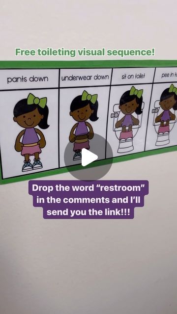 Tara Phillips on Instagram: "Potty training?! 🚽

Download this free visual sequence and post it in all the bathrooms at home or school. 

Point to each step while in the bathroom (and even go over it before you go into the bathroom to prep the child!). 

Get it now by dropping the word “restroom” into the comments!

#toilettraining #pottytraining #autismandpottytraining #visualsequence #visualsupports #autismmom #autismteacher #iteachsped #autismlittlelearners" Toilet Training, Potty Training, Get It Now, Classroom Organization, Over It, The Bathroom, Post It, Get It, Bathrooms