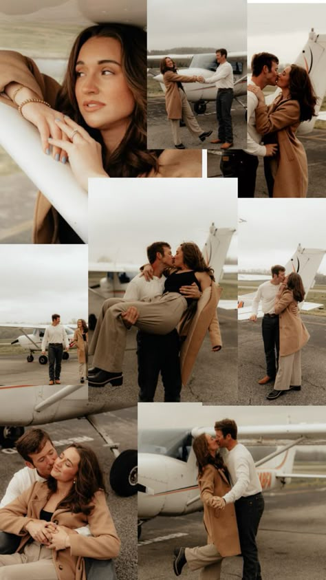 Couples | Photoshoot | Engagement photos | Plane Photos | black and white photos | vintage photos