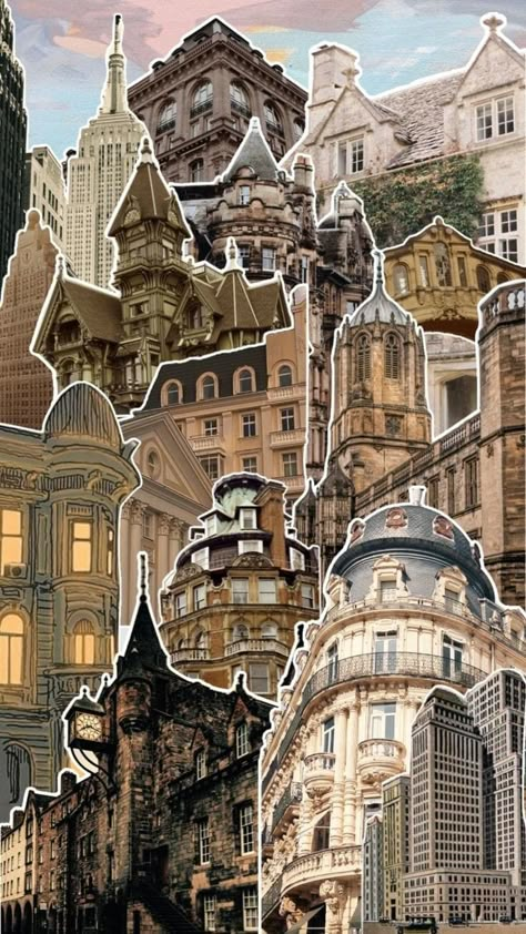 Architect Phone Wallpaper, Architecture Scrapbook Ideas, Calling Aesthetic, Big Ben Aesthetic, Architecture Scrapbook, Building Wallpaper, City Collage, Aesthetic Shuffles, Building Aesthetic