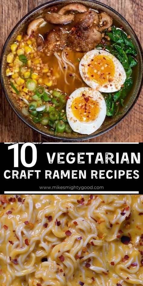 Noodle Bowl Recipes Vegetarian, Ramen Broth Vegetarian, Raman Noodles Recipe Vegetarian, Plant Based Ramen Recipes, Ramen Noodle Vegetarian, Ramen Soup Recipes Vegetarian, Vegetable Ramen Recipes, Ramen With Veggies, Miso Ramen Vegetarian