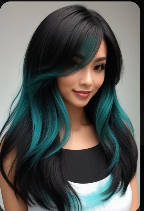 Dark Teal Hair, Hidden Hair Color, Black Hair Ombre, Diy Hair Dye, Glow Hair, Wine Hair, Bold Hair Color, Hair Color Unique, Hair Color Streaks