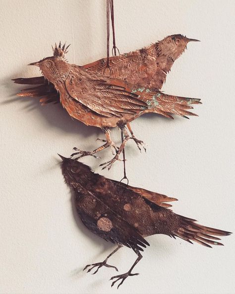 Rowan MacGregor on Instagram: “A flock of copper birds for Christmas . . . . . . #copper #flockofbirds #handmade #theartofslowliving #seekthesimplicity #patina #christmas” Rowan Macgregor, Christmas Decorations Handmade, Pop Can Crafts, Christmas Birds, Metal Embossing, Copper Art, Tin Art, Handmade Christmas Decorations, Bird Sculpture