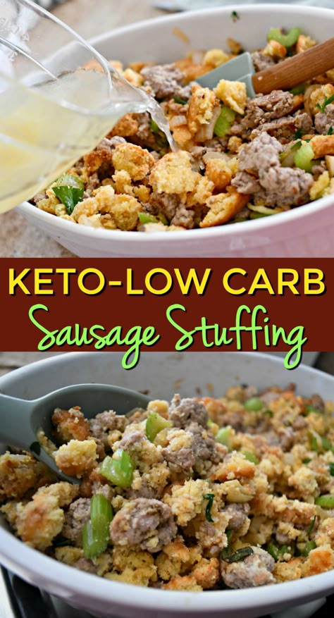 Sausage Stuffing Thanksgiving, Keto Thanksgiving Dinner, Low Carb Stuffing, Low Carb Thanksgiving Recipes, Keto Stuffing, Keto Thanksgiving Recipes, Low Carb Thanksgiving, Low Carb Holiday Recipes, Keto Turkey