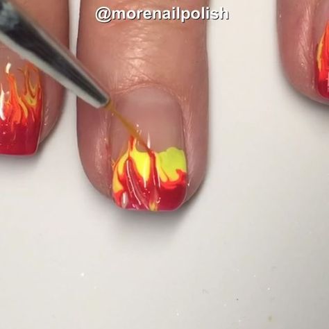 Drag marble flame tutorial from More Nail Polish Flame Design, Instagram Tutorial, Get Nails, Toe Nails, Nail Design, Gemstone Rings, Nail Polish, Nail Designs, Marble