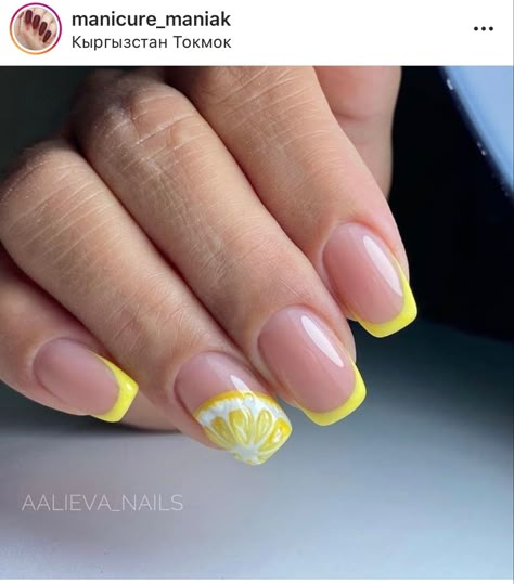 Lemon Nails, Pastel Nails Designs, Elegant Nail Art, Spring Acrylic Nails, Ombre Acrylic Nails, Simple Acrylic Nails, Nail Art Instagram, Soft Nails, Lemon Wedge