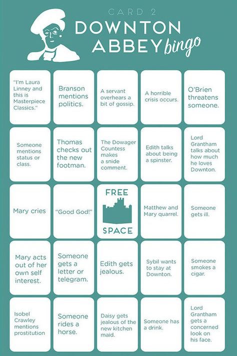 downton abbey bingo Downton Abbey Party, Party Quotes Funny, Party Quotes, Laura Linney, Downton Abby, Bingo Cards Printable, Gentlemans Club, Under Your Spell, Bingo Printable