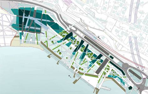 Pozzuoli Waterfront Masterplan 2009 - EISENMAN ARCHITECTS Waterfront Masterplan, Architecture Studies, Architectural Design Studio, Urban Design Concept, Bridge Building, Architecture Presentation, Site Plan, Master Plan, Urban Planning