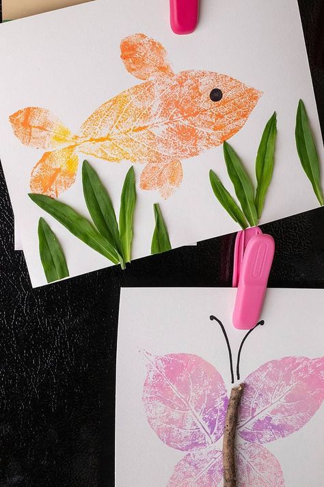 Fish Activity For Preschool, Texture Art Projects For Kids, Art Kindergarten Ideas, Fish Art Projects For Kids, Kindergarten Craft Ideas, Ocean Craft, Craft Activities For Toddlers, Leaf Projects, Painted Fish