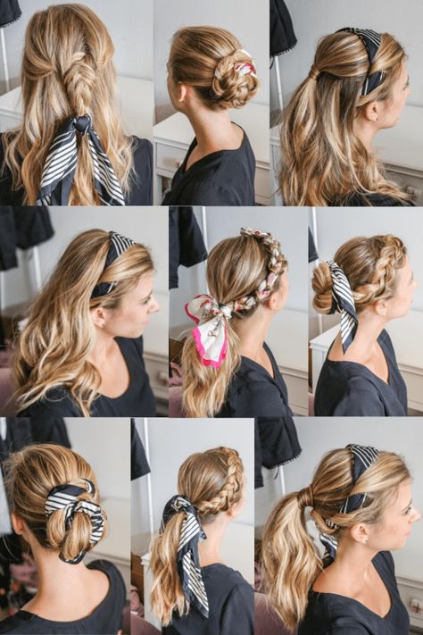 Wear A Scarf, Hair Scarf Styles, Split Hair, How To Wear A Scarf, Peinados Fáciles Para Cabello Corto, Bandana Hairstyles, Hair Scarf, Loose Hairstyles, Twist Hairstyles