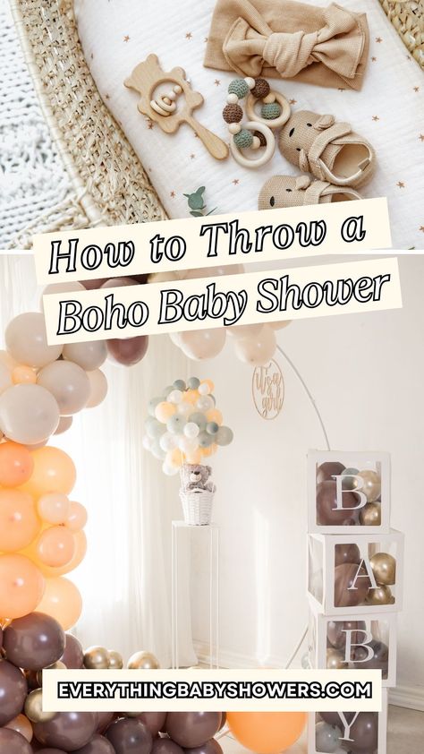 A Boho baby shower theme is a relaxing, chill inspiration for laid-back parents-to-be. All about pastel colors, relaxed, simple decor, and good vibes, a baby shower in a bohemian theme can suit the birth of baby boys, girls, or undetermined genders. This boho baby shower guide is an inspiring reference for hosting the most down-to-earth baby shower. Remember, Good Vibes Only! Yoga Baby Shower Theme, Boho Baby Shower Table Centerpieces, Boho Themed Party Decorations, Boho Baby Shower Backdrop Ideas, Diy Boho Baby Shower Decor, Boho Baby Shower Ideas Boy, Boho Baby Girl Shower Ideas, Boho Boy Baby Shower Ideas, Boho Baby Shower Ideas Girl