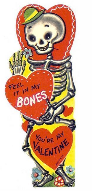 The Spooky Vegan: Spooky Valentine's Day Cards Creepy Valentines, Horror Valentines, Selamat Hari Valentine, Valentine Images, Old Cards, Vintage Valentine Cards, Retro Valentines, A Skeleton, Vintage Valentine