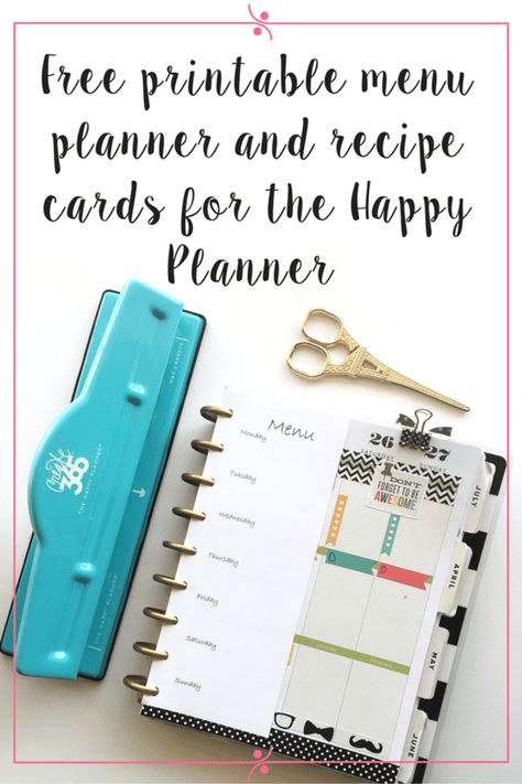 Create 365 Happy Planner, Planner Freebies, Menu Planner Printable, Happy Planner Printables, Menu Printable, To Do Planner, Menu Planner, Mambi Happy Planner, Planner Obsessed