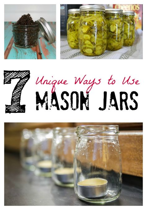 7 unique ways to use mason jars Canning Jar Gifts, Ball Canning Jars, Mason Jar Storage, Mini Mason Jars, Upcycled Projects, Jar Gifts, Mason Jar Crafts, Homemade Crafts, Canning Jars