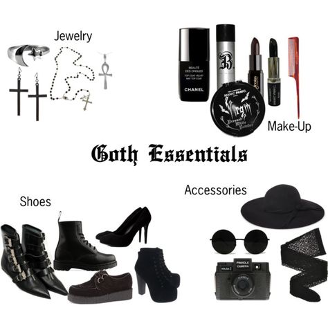 Goth Essentials Gothic Essentials, Goth Essentials, Tote Essentials, Essentials Clothes, Care Skin, Cute Shoes, Fashion Inspiration, Chanel, Ootd