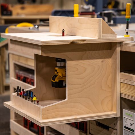 Woodworking Router Table, Router Table Plans, Diy Router Table, Bit Storage, Diy Router, Router Tables, Garage Work Bench, Router Woodworking, Table Plan