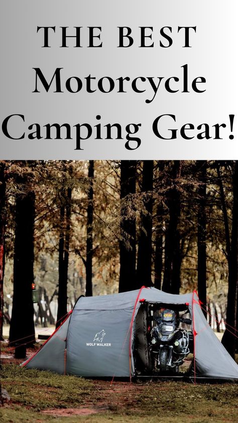 Are you looking for the best motorcycle camping gear? If so you are in the right place! Check out our top picks and get back on the road in comfort! Biker Camping, Adventure Motorcycle Camping, Moto Camping, Camping Necessities, Motorcycle Camping Gear, Best Motorcycle, Bike Ideas, Motorcycle Camping, Tent Design