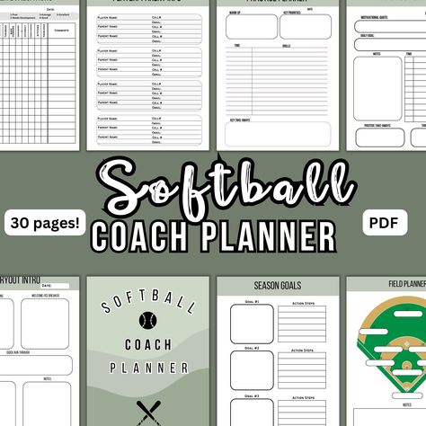 Softball Workouts, Team Bonding, Softball Coach, Softball Team, Softball, Printable Planner, Coaching, Display Homes, How To Plan