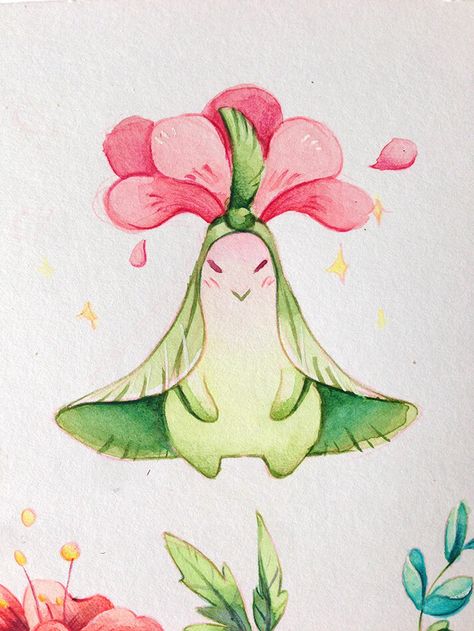 ArtStation - Nature spirits II, Julia Körner Cute Character Design Animals, Lotus Character Design, Vegetable Character, Plant Character, Plant Spirits, Pixie Art, Watercolour Sketchbook, The High Priestess, Hybrid Art