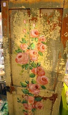 Dishfunctional Designs: Beautiful Unique Painted Doors - Indoors and Out Tan House, Door Colors, Painted Cottage, Decor Shabby Chic, Shabby Chic Bathroom, Shabby Chic Pink, Front Door Colors, Chic Bathrooms, Interior Paint Colors