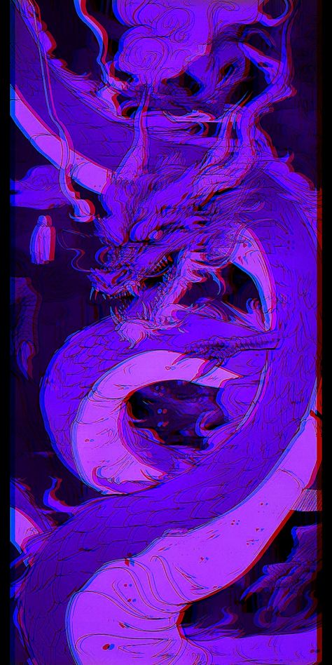 Dragon Purple Wallpaper, Psychodelic Anime Aesthetic, Dark Purple Phone Wallpaper, Cool Purple Wallpaper, Purple Dark Wallpaper, Purple Anime Wallpaper, Dragon Wallpaper Iphone, Paint Wallpaper, Japanese Pop Art