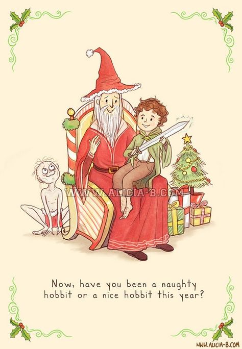 Lord Of The Rings Christmas. Nerdy Christmas, Christmas Tumblr, Geek Christmas, Star Wars Christmas, Christmas Illustration, Christmas Quotes, Holiday Greetings, Middle Earth, Tolkien