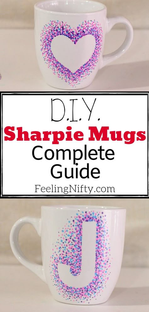 This Sharpie mug is an easy craft and DIY to make. Lots of ideas on different designs too! A easy DIY to make when your bored, to give as a gift or even for teenagers and kids! Includes instructions on how to make your mug and design washable. Easy Fun Craft Ideas For Adults, Sharpie On Mug, Diy Mugs Sharpie, Decorating Plates With Sharpies, Sharpie Mug Ideas, Sharpie Crafts For Kids, Teenage Crafts Projects, Tiktok Craft Ideas, Teen Christmas Crafts Diy