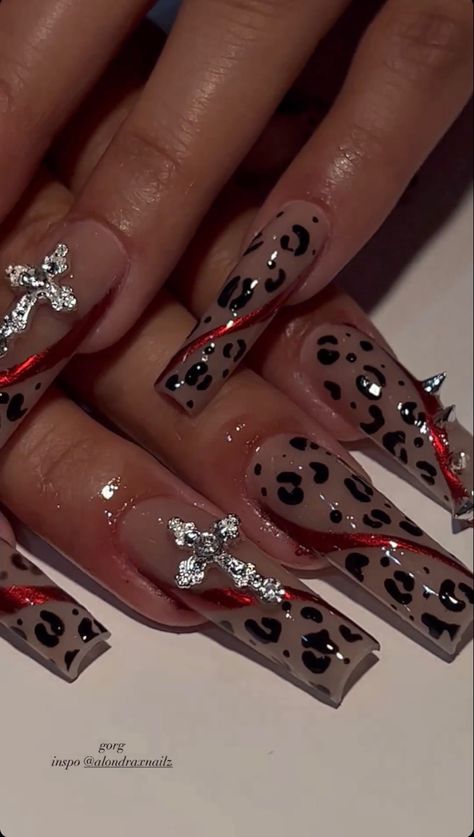 red animal panthere cats nails ideas nail art cute french nail gel X pose americaine tips long strass vintage instagram inspi idees ongles a faire vivienne westood dupe french short court discret rose #nudenails 🤍CREDIT : @Stargirlcosmetix ON IG love her work !😻 French Nail Gel, Panther Nails, Panthers Nails, Cats Nails, Nail Art Cute, Vintage Instagram, French Nail, Cat Nails, Art Cute