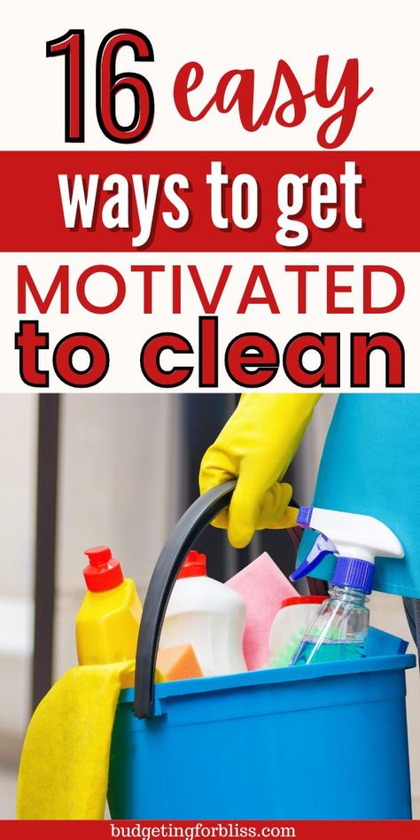 Are you lacking the motivation to get your house clean when you're overwhelmed or just don't want to do it? Check out these 16 Ways to Get Motivated to Clean Your Home Today. How To Clean When You Dont Want To, Getting Motivated To Clean, How To Get Motivated To Clean, Motivation To Clean, Clean Motivation Quotes, Fly Lady Cleaning, Ettiquette For A Lady, Clean Motivation, Diy Household Tips