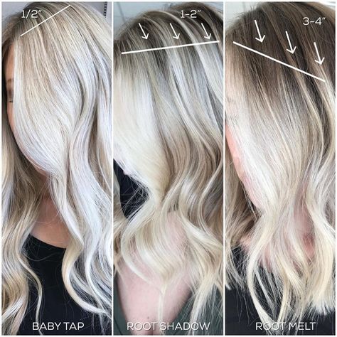 CLE HAIR ARTIST | EDUCATOR’s Instagram profile post: “root tap, root shadow, root melt.. what’s the difference⁉️ read below for #theblonderoadmap breakdown to the perfect root ⬇️ ✖️ ROOT…” Shadow Root Melt, Shadow Roots Hair, Root Tap, Root Melt, Root Shadow, Blonde Hair With Roots, Tan Skin Blonde Hair, Icy Blonde Hair, Hair Shadow