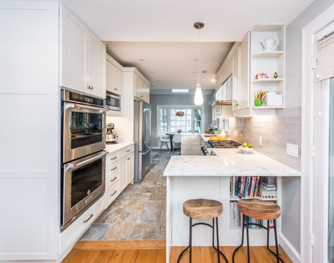 White Kitchen Remodel Galley Kitchen Layout Floor Plans, Galley Kitchen Floor Plans, Galley Kitchen Island, Rustic Galley Kitchen, Galley Kitchen With Island, Small Galley Kitchen Remodel, Open Galley Kitchen, Galley Kitchen Remodel Ideas, Galley Kitchen Layout