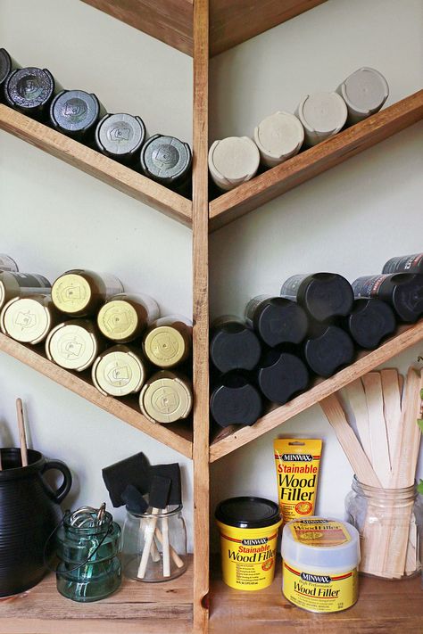 Spray Paint Organizer, Spray Paint Rack, Paint Storage Diy, Spray Paint Storage, Paint Organizer, Wine Organization, Wine Rack Plans, Organizing Stuff, Paint Rack