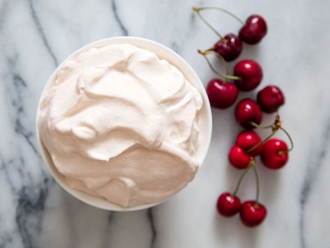 Make the most of your cherry-pitting efforts by saving those pits! Instead of tossing them in the trash, toss them in the fridge with some cream. Cold-steeped for a few hours or even overnight, they'll give your next batch of whipped cream a delicate cherry flavor and color (although the intensity will depend entirely on the quality of your fruit). It's a fantastic complement to all-American cherry pie, or an elegant garnish for any summer dessert. Cherry Whipped Cream, Flavored Whipped Cream, Whipped Cream Recipe, Recipes With Whipping Cream, Making Whipped Cream, Whip Cream, Cherry Recipes, Cherry Juice, Baking Project