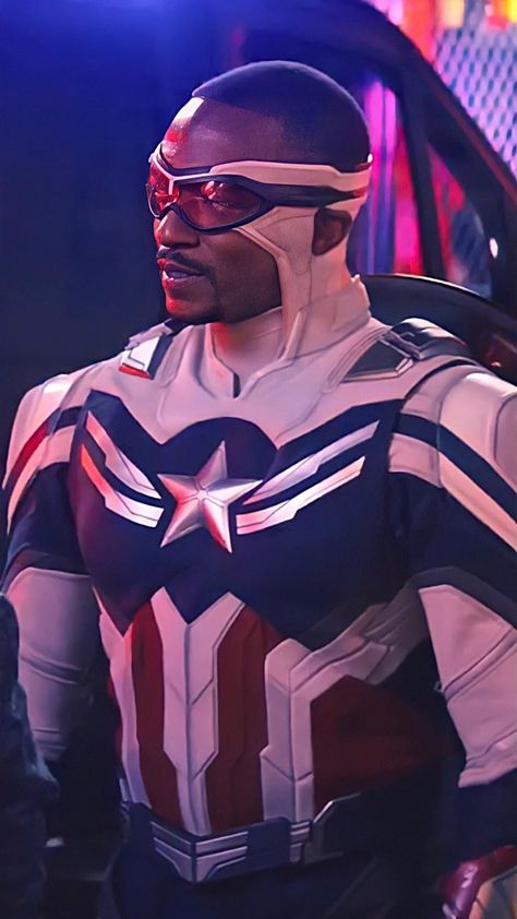 Sam Wilson Captain America, New Captain America, Falcon Marvel, Photo Bleu, Captain America Wallpaper, Marvel Wall, Sam Wilson, Marvel Superhero Posters, Anthony Mackie