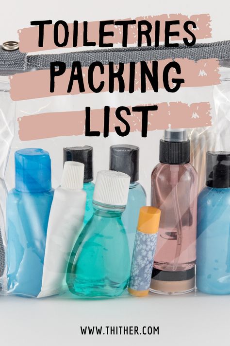 Here's a toiletries packing list so you won't forget any necessary toiletries. Bathroom Packing List, Toiletry Packing List Women, Cruise Toiletries Packing Lists, Toiletry Packing List, Travel Toiletries List, Toiletries Packing List, Toiletries Packing, Toiletries List, Africa Packing List