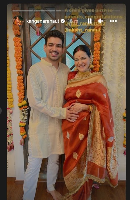 Kangana Ranaut is super happy as she will soon welcome her brother, Aksht Ranaut's baby. Yes, Aksht Ranaut and his wife Ritu will be parents soon. The couple tied the knot in November 2020, in Manali. Recently, the bua-to-be, Kangana Ranaut shared lovely glimpses of her bhabhi, Ritu's Godh Bharai ceremony. For the unversed, Godh Bharai is an Indian baby shower, wherein the entire family is gathered and gives blessings to the mom-to-be and her child.
 
 Kangana Ranaut shared loving gli... Baby Shower Looks For Mom Indian, Indian Baby Showers, Indian Baby, Kangana Ranaut, Blue Lehenga, Lehenga Skirt, Royal Look, Ethnic Looks, Baby Shower Dresses