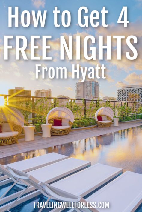 Free hotel? Yes, please! You can earn 4 free nights at Hyatt when you follow these easy steps. travel | travel  hacking | travel hacks | free hotel stays | travelwell4less Hotel Tips And Tricks Life Hacks, Hotel Travel Hacks, Best Hotels In Egypt, How To Find Cheap Hotels, Hotel Hacks, Hawaii Hotels, Travel Cheap, Travel Budget, Travel Hotel