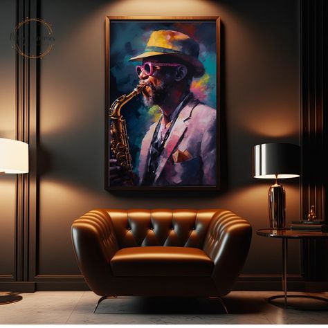 Modern Music Room, Urban Living Room, Jazz Lounge, Home Music Rooms, Music Corner, Wall Art Music, Music Room Decor, Canvas Print Display, Urban Living