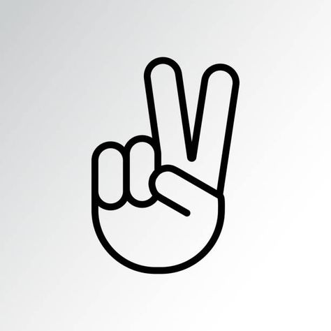 Peace Sign Drawing, Peace Sign Tattoos, Peace Logo, Peace Fingers, The Old Days, Line Icon, Finger Tattoos, 로고 디자인, Cute Doodles