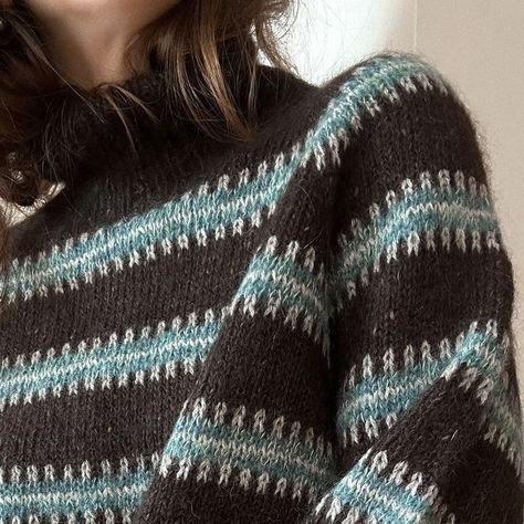 Patricia Bagienski - Grandits on Instagram: "advertisement | norma sweater  pattern: #normasweater for @myfavouritethings.knitwear x #isagersrchives wool: @isageryarn, #isagertweed in chocolate & North Sea #isagersilkmohair in 34 & 67 & #isagertvinni in 2s  #knitwear #knitting #knittinglove #knittingismyyoga #strikk #slowfashion #imakemyownclothes #knittingaddiction #viennaknitters #knittingisthenewyoga #myfavouritethingsknitwear #mftk #isagerarchives #normasweater #isageryarn" Halibut Sweater, Norma Sweater, Instagram Advertisement, North Sea, Sweater Pattern, Slow Fashion, Knitwear, Yarn, Yoga