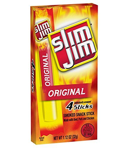 Slim Jim Smoked Snack Sticks Original 112Ounce Pack of 12 4Count Boxes Handipack >>> Check this awesome product by going to the link at the image. Meat Sticks, Meat Stick, Snack Sticks, Slim Jim, Deli Style, Smoked Meat, Slim Jims, Meat Snacks, Protein Bites