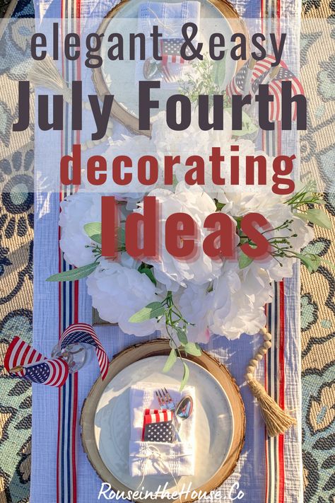 Decorating for July 4th doesn't have to be complicated! Just borrow these easy, yet elegant July 4th decorating ideas for gorgeous decor at your all your patriotic parties! Click the "Read it" button to view the full article! Happy July 4th decorating! 🇺🇸 Modern Fourth Of July Decor, Classy Fourth Of July Decor, Elegant 4th Of July Decor, 4th Of July Decorations Indoor, 4 Th Of July Decorations, 4th Decorations, July 4th Decor, Patriotic Decorations Party, Happy July 4th