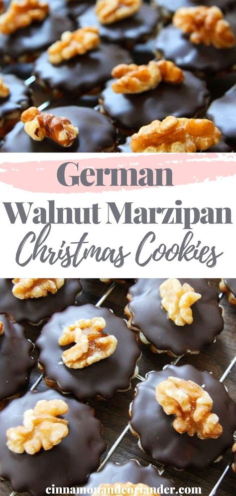 This traditional German cookie is a family favourite! Marzipan lovers got to try this for Christmas or any other occasion! Christmas Angel Cookies, Marzipan Christmas, Old Fashioned Oatmeal Cookies, Marzipan Recipe, Christmas Cookies Recipes, German Christmas Cookies, German Cookies, German Desserts, German Baking