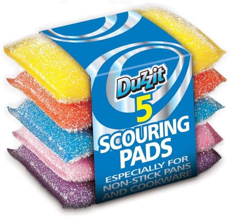 Duzzit, High Quality Pack Scouring Pads Washing Up NonStick, (Pack of 5) : Amazon.co.uk: Grocery Scouring Pad, Tide Pods, Stainless Steel Pot, Candy Christmas Decorations, Candy Christmas, Curve Design, Non Stick Pan, Non Stick, Yummy Snacks